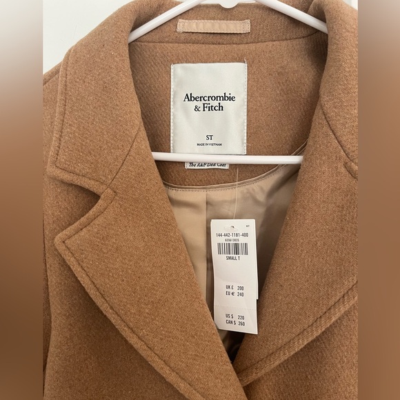 Abercrombie & Fitch - The A&F Dad Coat in Camel, S Tall - Picture 3 of 11